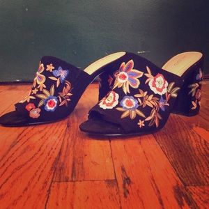 Embroidered Black/Multi Aldo Mules